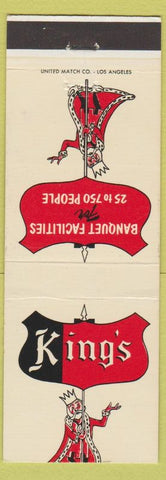 Matchbook Cover - King's Long Beach CA Lynwood South Gate Lakewood