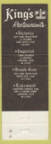 Matchbook Cover - King's Long Beach CA Lynwood South Gate Lakewood