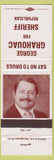 Matchbook Cover - George Grahouac Sheriff Republican Mahoning OH Youngstown