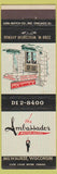 Matchbook Cover - Ambassador Motor Hotel Milwaukee WI
