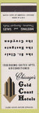 Matchbook Cover - Gold Coast Hotels Chicago IL Eastgate Croydon ST Clair