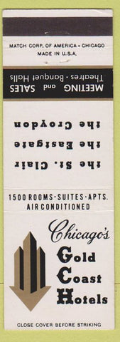 Matchbook Cover - Gold Coast Hotels Chicago IL Eastgate Croydon ST Clair