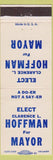 Matchbook Cover - Clarence Hoffman Mayor