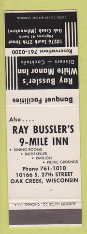 Matchbook Cover - Ray Bussler's 9 Mile Inn Oak Creek WI