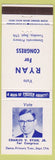 Matchbook Cover - Charles V Ryan Congress Springfield MA