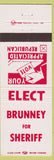 Matchbook Cover - Brunney for Sheriff