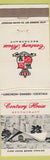 Matchbook Cover - Century House Restaurant Los Angeles CA