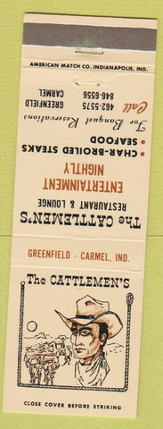 Matchbook Cover - Cattlemen's Restaurant Greenfield Carmel IN