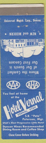Matchbook Cover - Hotel Vernal UT WEAR