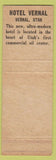Matchbook Cover - Hotel Vernal UT WEAR