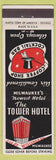 Matchbook Cover - Tower Hotel Milwaukee WI top hat