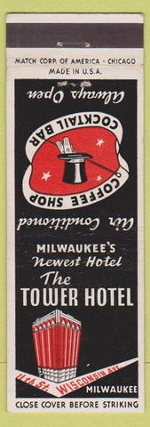 Matchbook Cover - Tower Hotel Milwaukee WI top hat