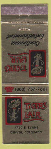 Matchbook Cover - Tiger's Lair Denver Colorado