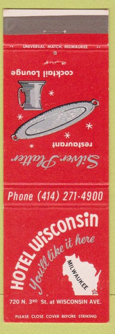 Matchbook Cover - Hotel Wisconsin Milwaukee WI Silver Platter