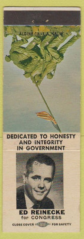 Matchbook Cover - Ed Reinecke Congress CA California