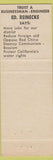 Matchbook Cover - Ed Reinecke Congress CA California