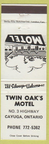 Matchbook Cover - Twin Oaks Motel Cayuga ON