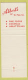 Matchbook Cover - Albert's St Paul MN #2