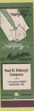 Matchbook Cover - Manhattan Men's Shirts Paul Roberg Lanford ME