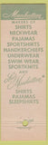 Matchbook Cover - Manhattan Men's Shirts Paul Roberg Lanford ME