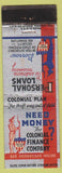 Matchbook Cover - Colonial Finance OH WORN