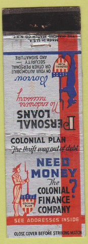 Matchbook Cover - Colonial Finance OH WORN