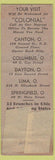 Matchbook Cover - Colonial Finance OH WORN