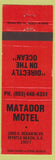 Matchbook Cover - Matador Motel Myrtle Beach SC