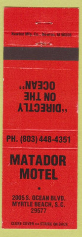 Matchbook Cover - Matador Motel Myrtle Beach SC