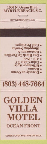 Matchbook Cover - Golden Villa Motel Myrtle Beach SC