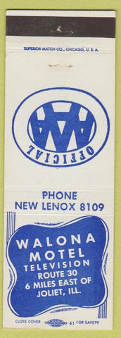 Matchbook Cover - Walona Motel Joliet IL
