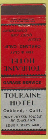 Matchbook Cover - Touraine Hotel Oakland CA