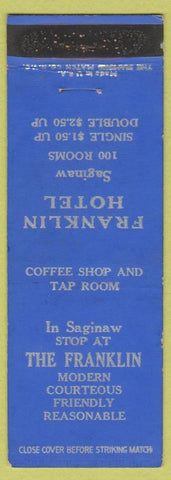 Matchbook Cover - Franklin Hotel Saginaw MI