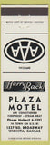 Matchbook Cover - Plaza Motel Wichita KS