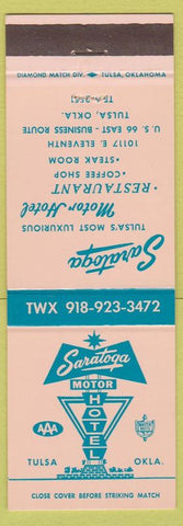 Matchbook Cover - Saratoga Motel Tulsa OK Route 66