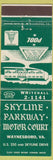 Matchbook Cover - Skyline Parkway Motor Court Waynesboro VA WEAR
