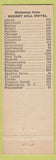 Matchbook Cover - Sunset Hill Motel Breezewood PA? Low phone #