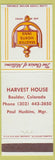 Matchbook Cover - Harvest House Boulder Colorado Master Hosts
