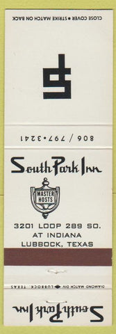 Matchbook Cover - South Park Inn Lubbock TX