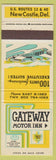 Matchbook Cover - Gateway Motor Inn New Castle DE