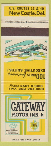 Matchbook Cover - Gateway Motor Inn New Castle DE