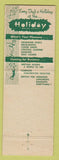 Matchbook Cover - Gene Zimmerman's Holiday Motor Hotel Harrisburg PA