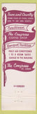 Matchbook Cover - Congress Hotel ST Louis MO