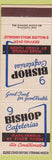 Matchbook Cover - Bishop Cafeterias Omaha Des Moines Peoria Rockford