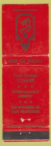 Matchbook Cover - Connie's Village San Francisco CA WEAR girlie