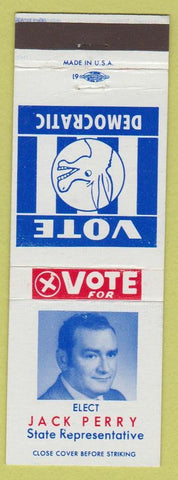 Matchbook Cover - Jack Perry State Rep Democrat
