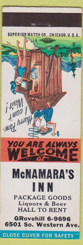Matchbook Cover - McNamara's Inn Chicago? Hillbilly outhouse