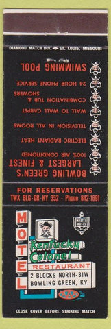 Matchbook Cover - Motel Kentucky Colonel Bowling Green KY
