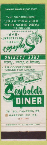 Matchbook Cover - Seybold's Diner Hotel Harrisburg PA WEAR
