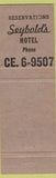 Matchbook Cover - Seybold's Diner Hotel Harrisburg PA WEAR